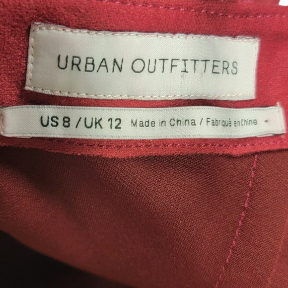 Urban Outfitters Women's Sally Faux Suede Strappy Back Mini Dress Red Size 8 - Picture 5 of 7